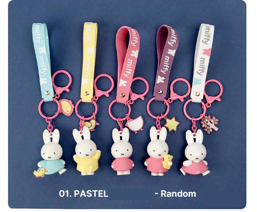 Miffy Figure Keyring &amp; Charm – Pastel &amp; Fruits Random