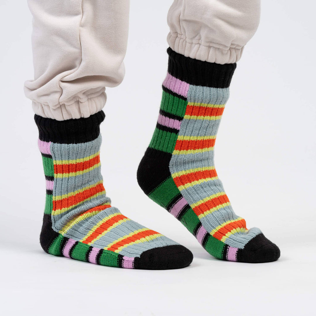 Zipper Stripe House Socks VR979