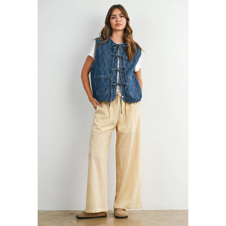Quilted Tie-Front Vest - BMJ8086