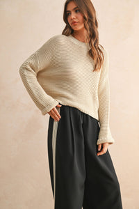 T2694   ROUND NECK SWEATER KNITTED TOP