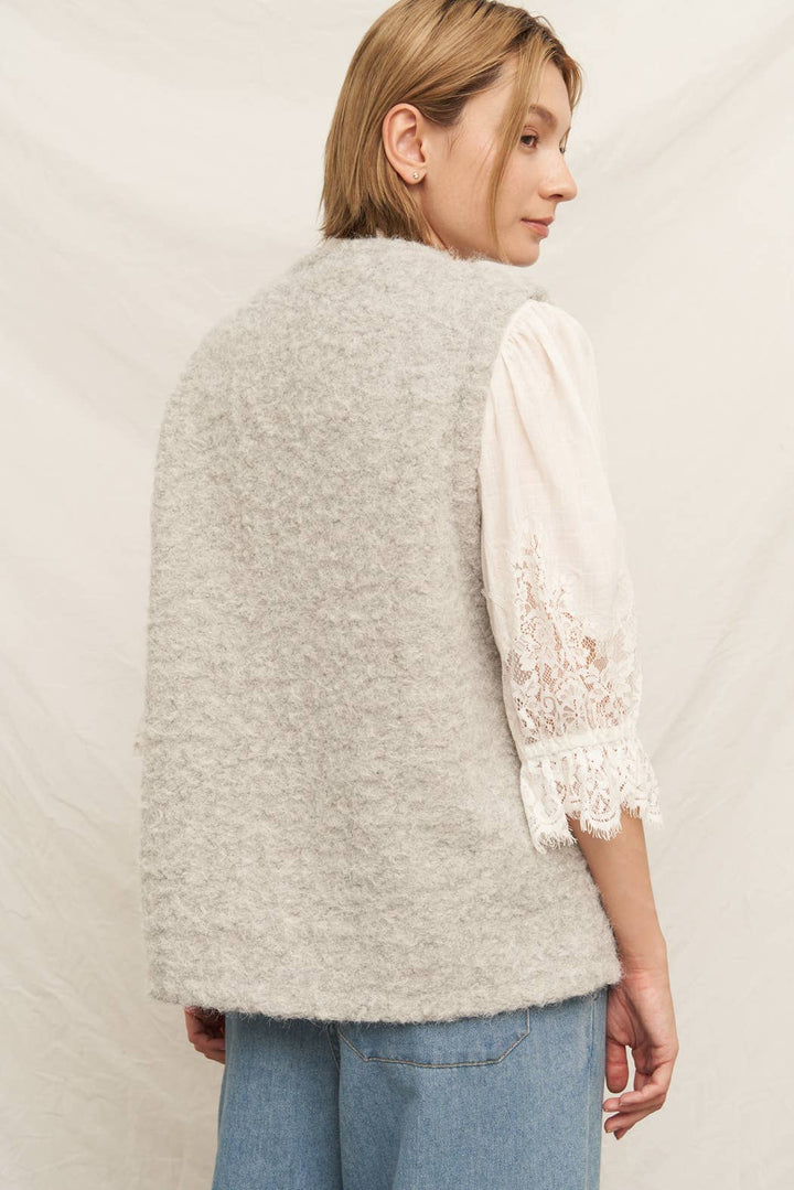 Front Ribbon Tie Sweater Vest EC898
