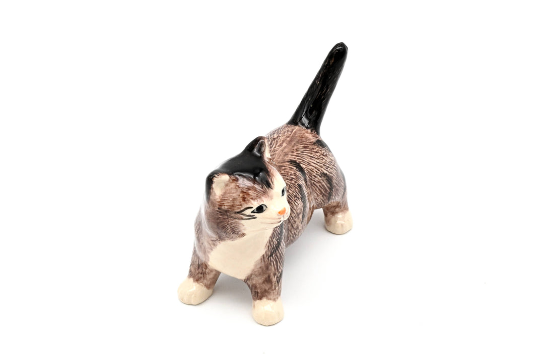 MiniL128 Decorative Miniature Ceramic Tiny L Tabby cat