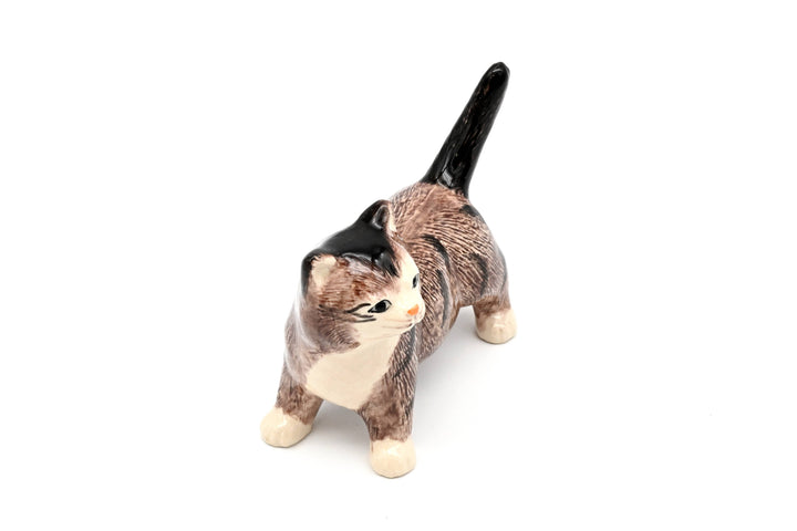 MiniL128 Decorative Miniature Ceramic Tiny L Tabby cat