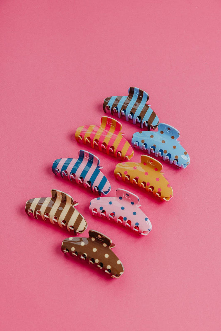 POLKA DOT &amp; STRIPED OVERSIZED CLAWS KX22