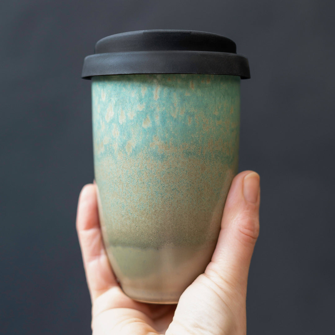 Aurora Ceramic Travel Cup 12oz | Modern Reusable Coffee Mug NV46