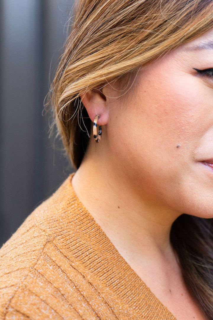 Cam Mini Hoops - Cheetah // Jewelry, Earrings, Fall SS981