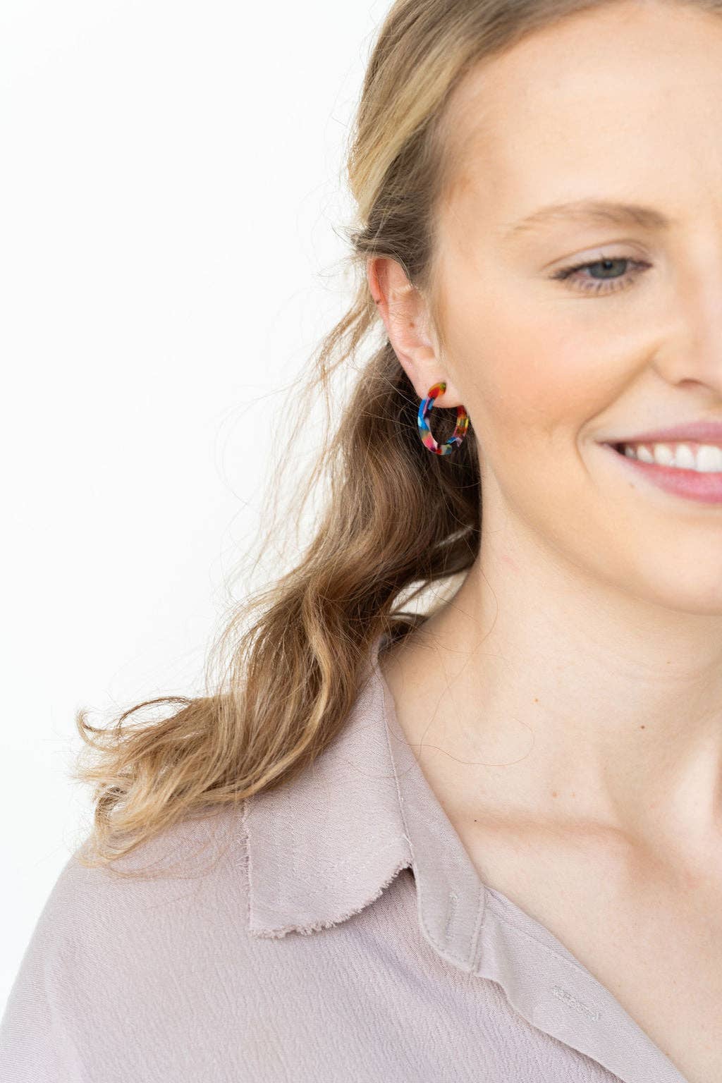Cam Mini Hoops - Fiesta // Jewelry, Earrings, Best Seller, Gift SS524