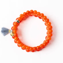 Load image into Gallery viewer, Addison Set Of 3 Stretch Bracelets Glass And Crystal With Bag Orange IA23