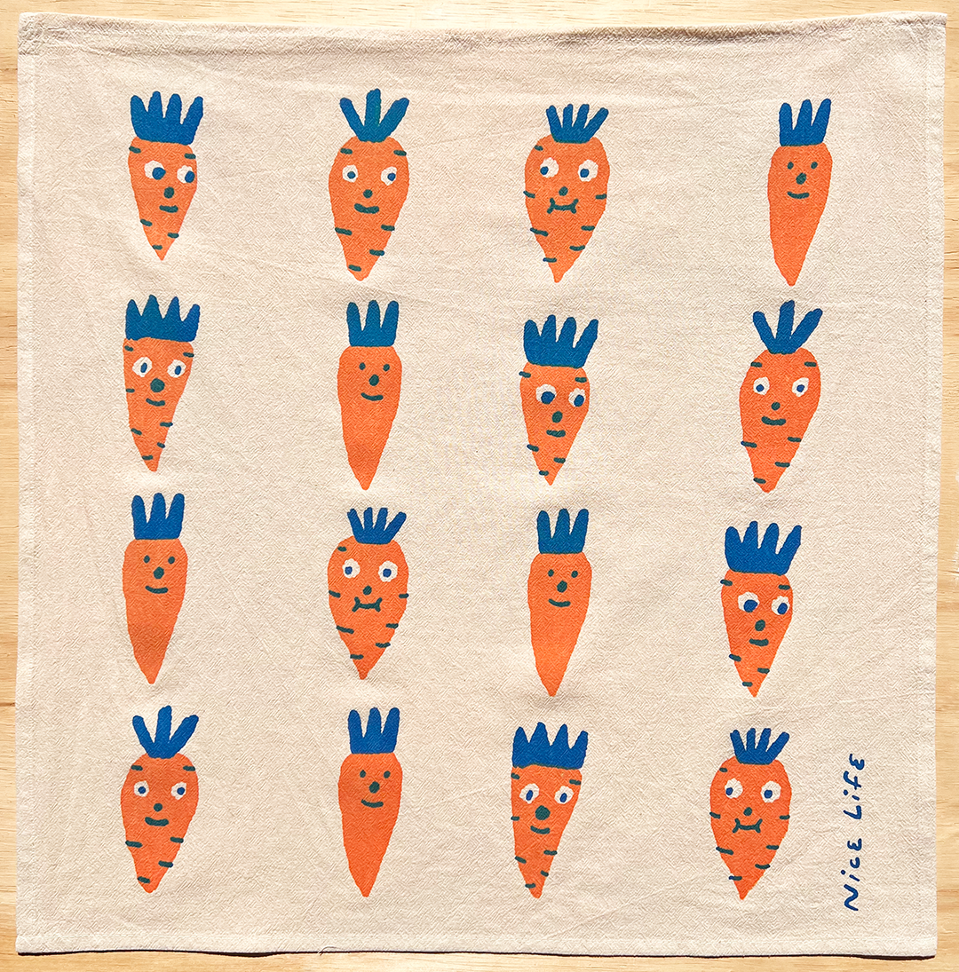 Carrot tea towel NICE1