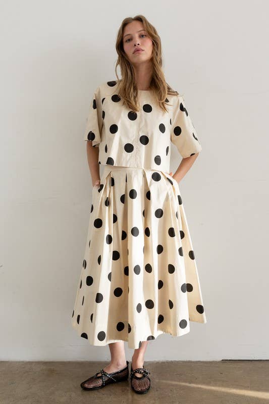 Polka Dot Back-Tie Top HS223