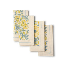 Load image into Gallery viewer, BLOOM WHEAT Napkin (set of 4), Hand Block Printed Cotton