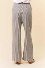 Load image into Gallery viewer, LINEN BLEND STRIPE WIDE LEG PANTS