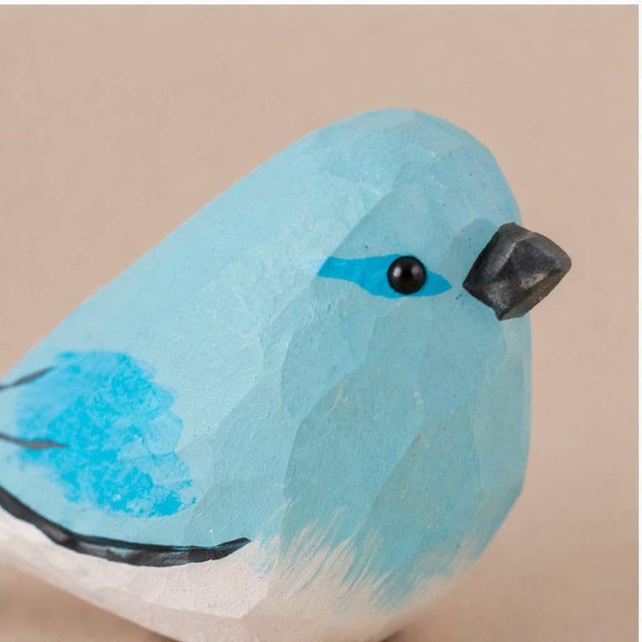 Hand-Painted Carved Wood Bird Figurine