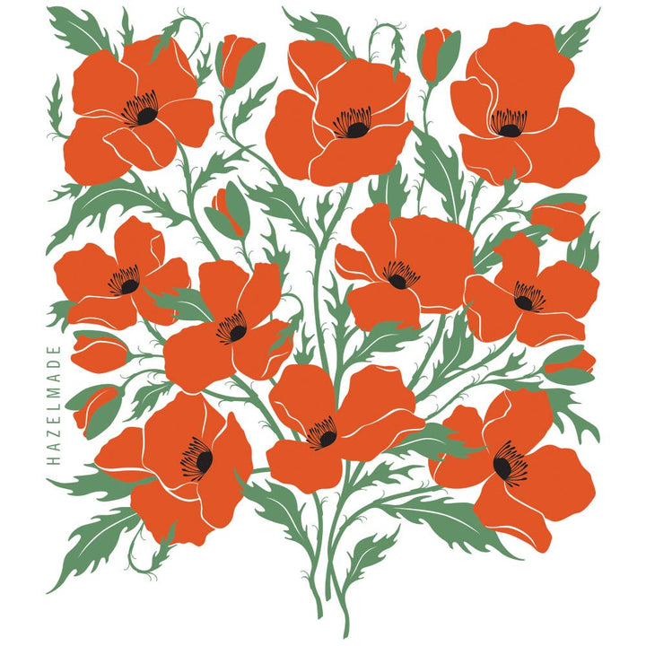 Poppies Tea Towel / Kitchen Decor / USA Made HM104