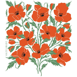 Poppies Tea Towel / Kitchen Decor / USA Made HM104