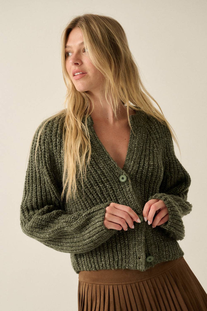 Confetti Button-Front Cardigan Sweater UT28