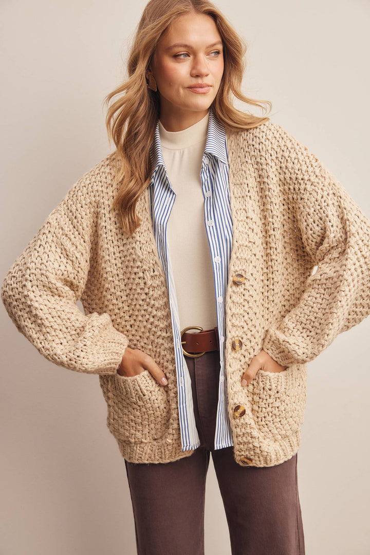 Handmade Chunky Knit Cardigan FSW61
