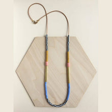 Load image into Gallery viewer, Colourblock Necklace - Mustard &amp; Pink LA04