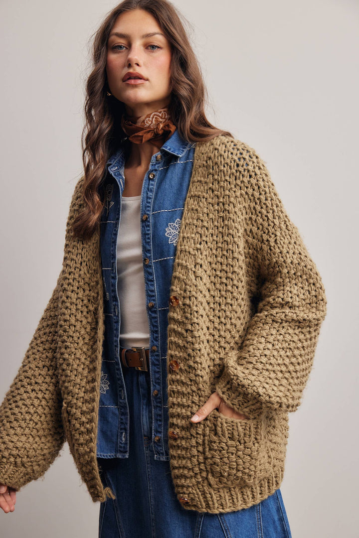 Handmade Chunky Knit Cardigan FSW61