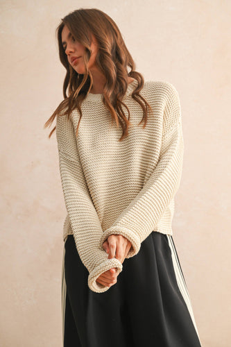 T2694   ROUND NECK SWEATER KNITTED TOP