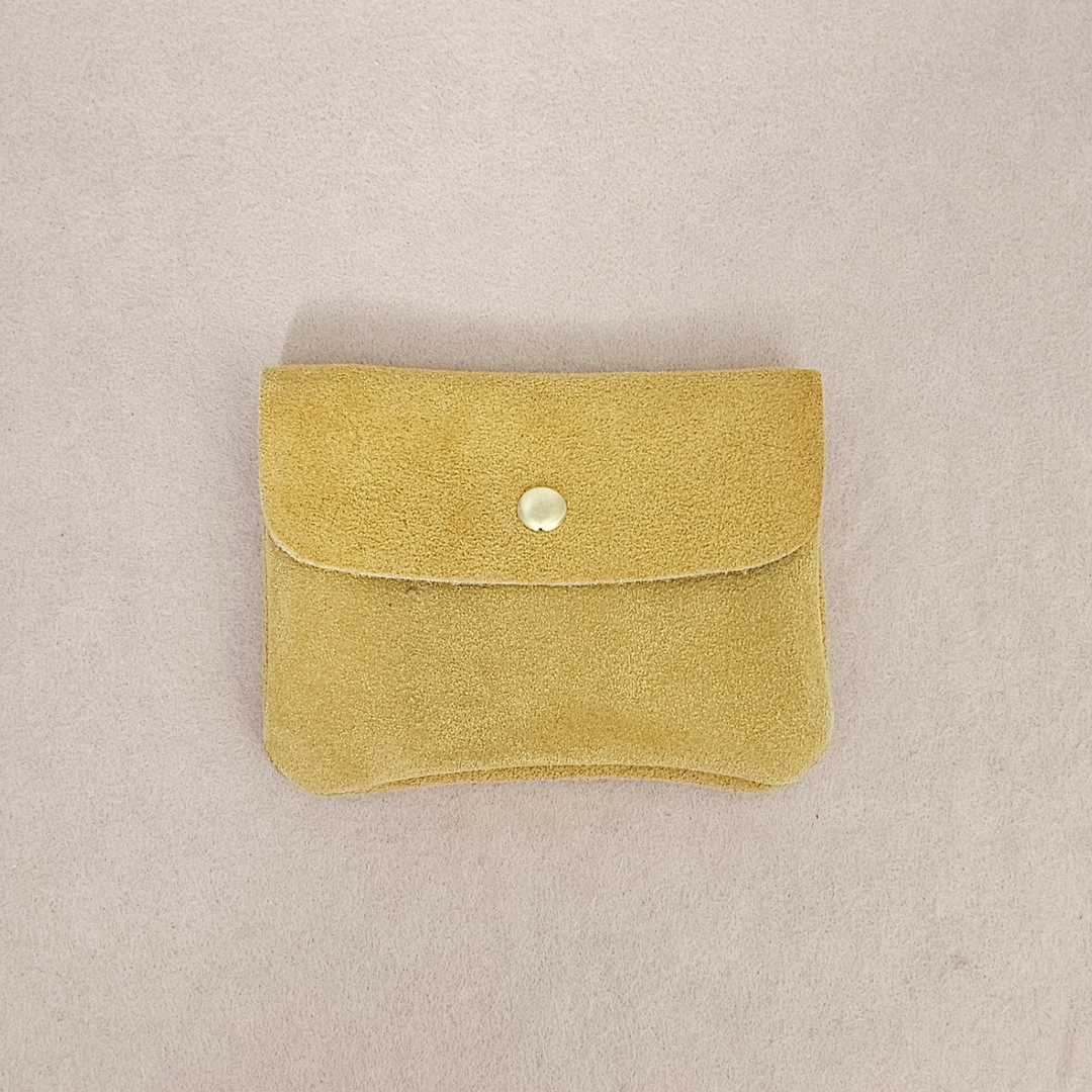 Kangood suede-effect leather coin purse: Amande daim