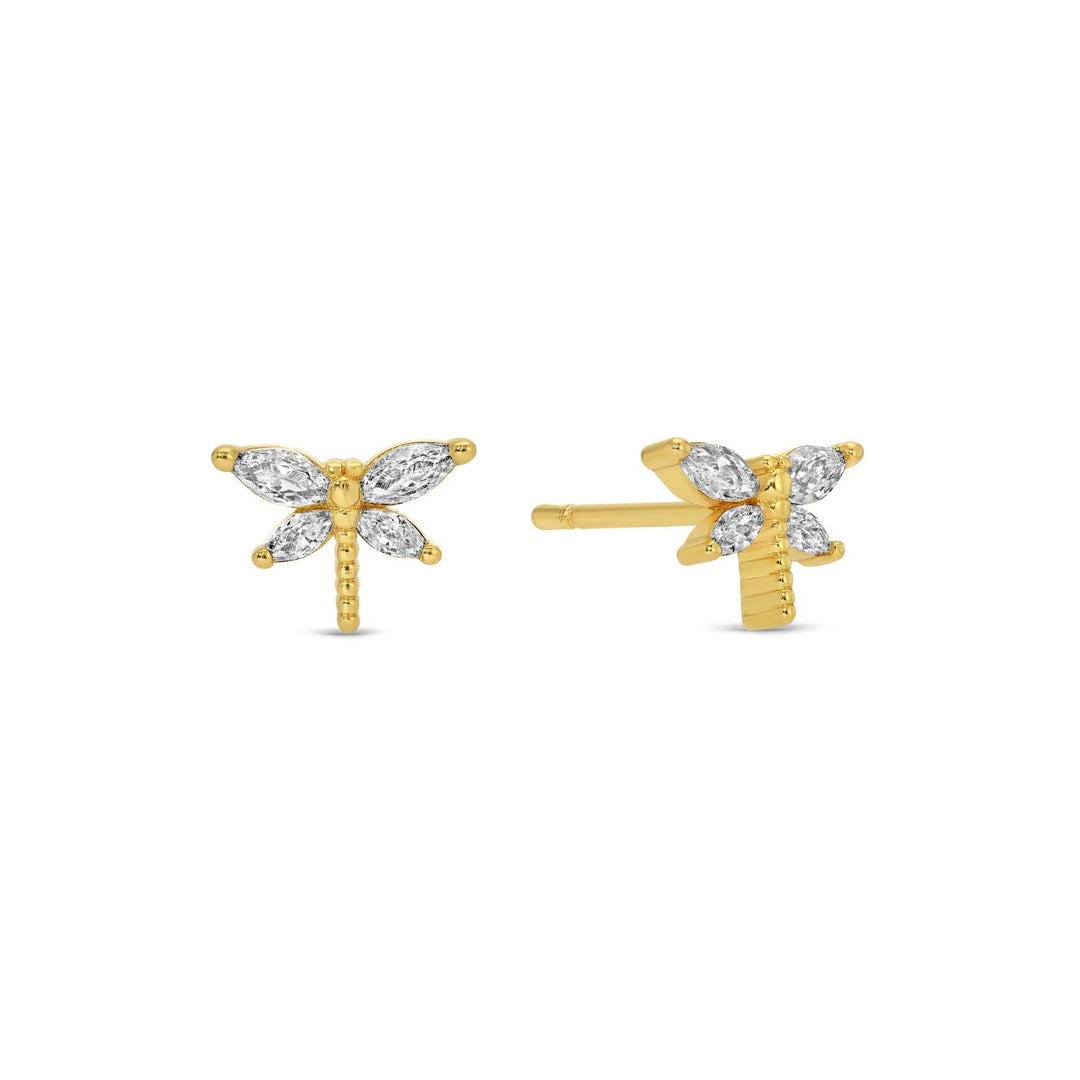 Dragonfly Studs On Velvet Gift Tag SP985