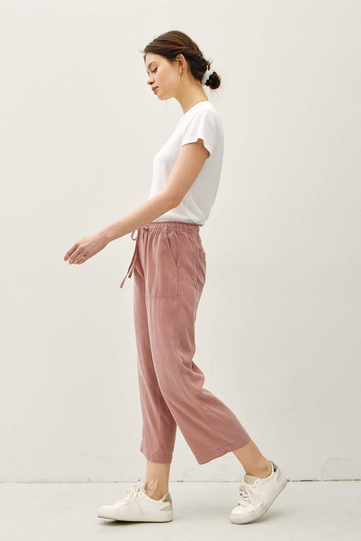 TENCEL DRAWSTRING WIDE LEG PANTS BC234