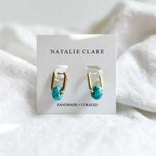 Load image into Gallery viewer, Turquoise Huggie Hoop