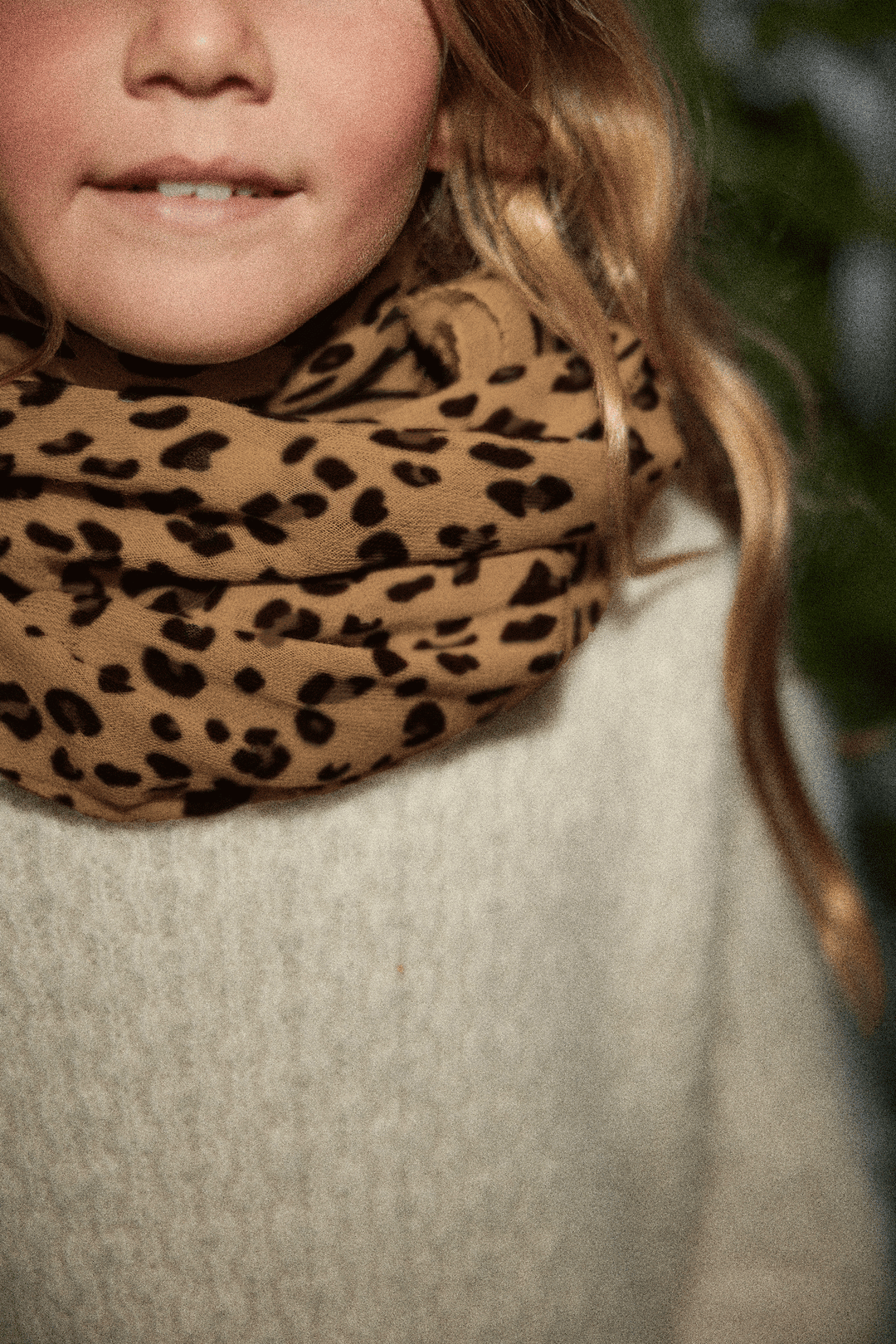Leopard wool scarf GP22