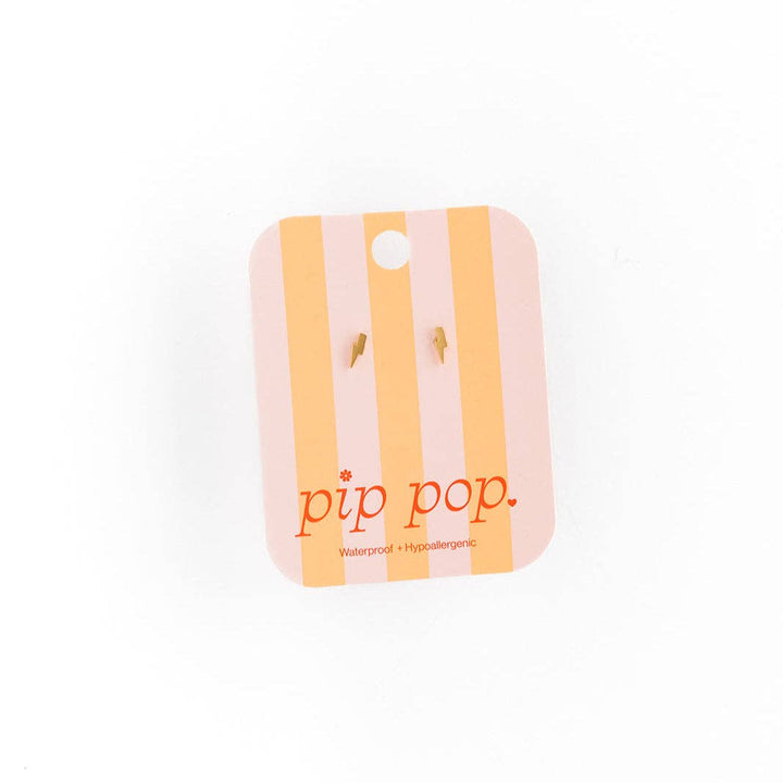 Bolt Stud Earrings - Hypoallergenic, Flat Back, Girl Gift PPE28