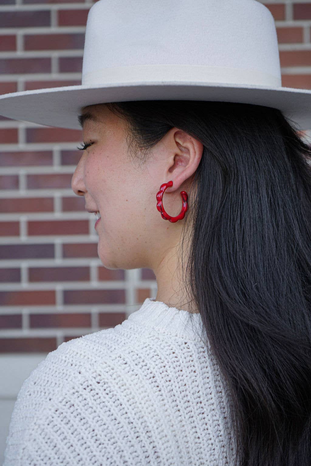 Scarlett Hoops - Crimson Red // Jewelry, Earrings, Fall SS238