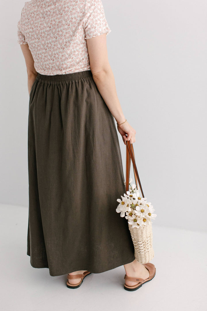 Tirzah Button Front Maxi Skirt MSE22