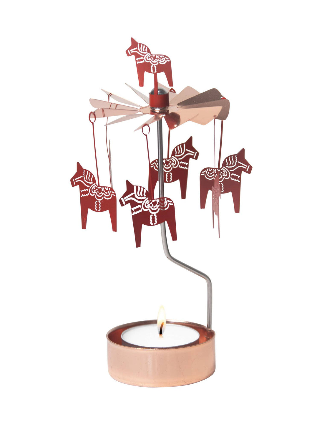 Rotary Candleholder, Dala Horse, Red