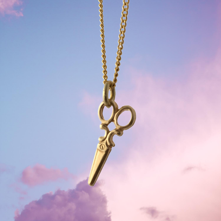 Scissors Necklace on 16" or 24" Gold Plated Chain SG24