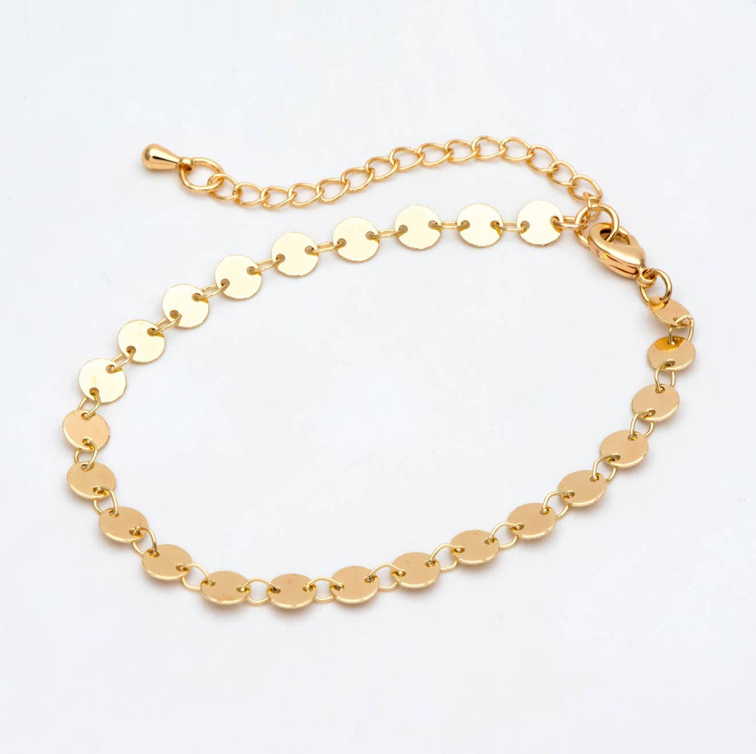 Beckett bracelet | gold disc chain | 18k gold plated BRB24