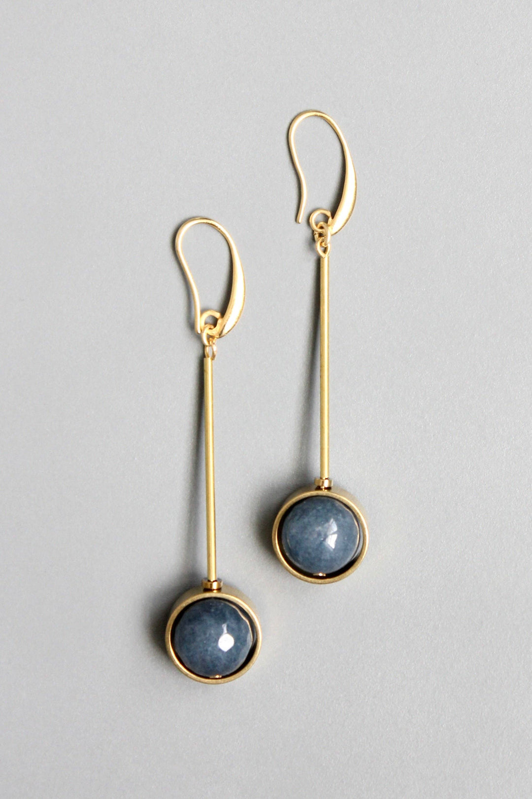 NDNE17 Navy blue geometric earrings