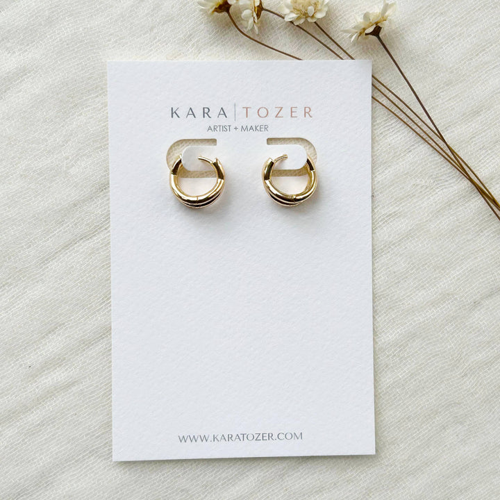 Gold Criss Cross Hoops KT788