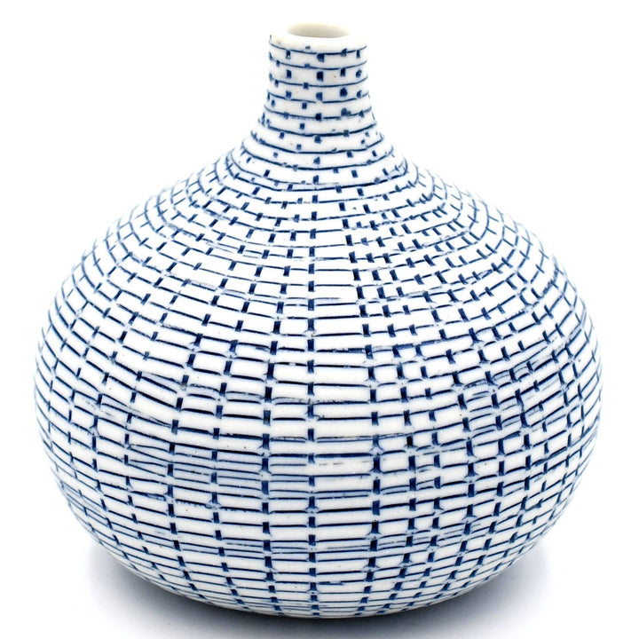 192W71BLUE CONGO TINY S-Handcrafted Porcelain Bud Vase