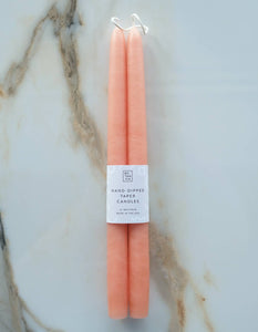 Hand-Dipped Taper Candle Pair, Shell Pink