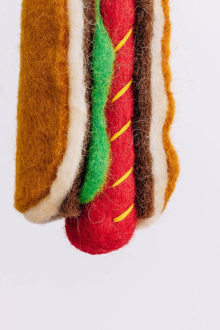 Handmade Hot Dog Felt Ornament NV25