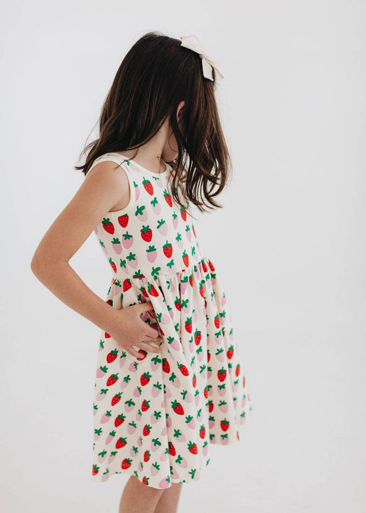 Sleeveless Twirl Dress in Strawberry Blush GAK24