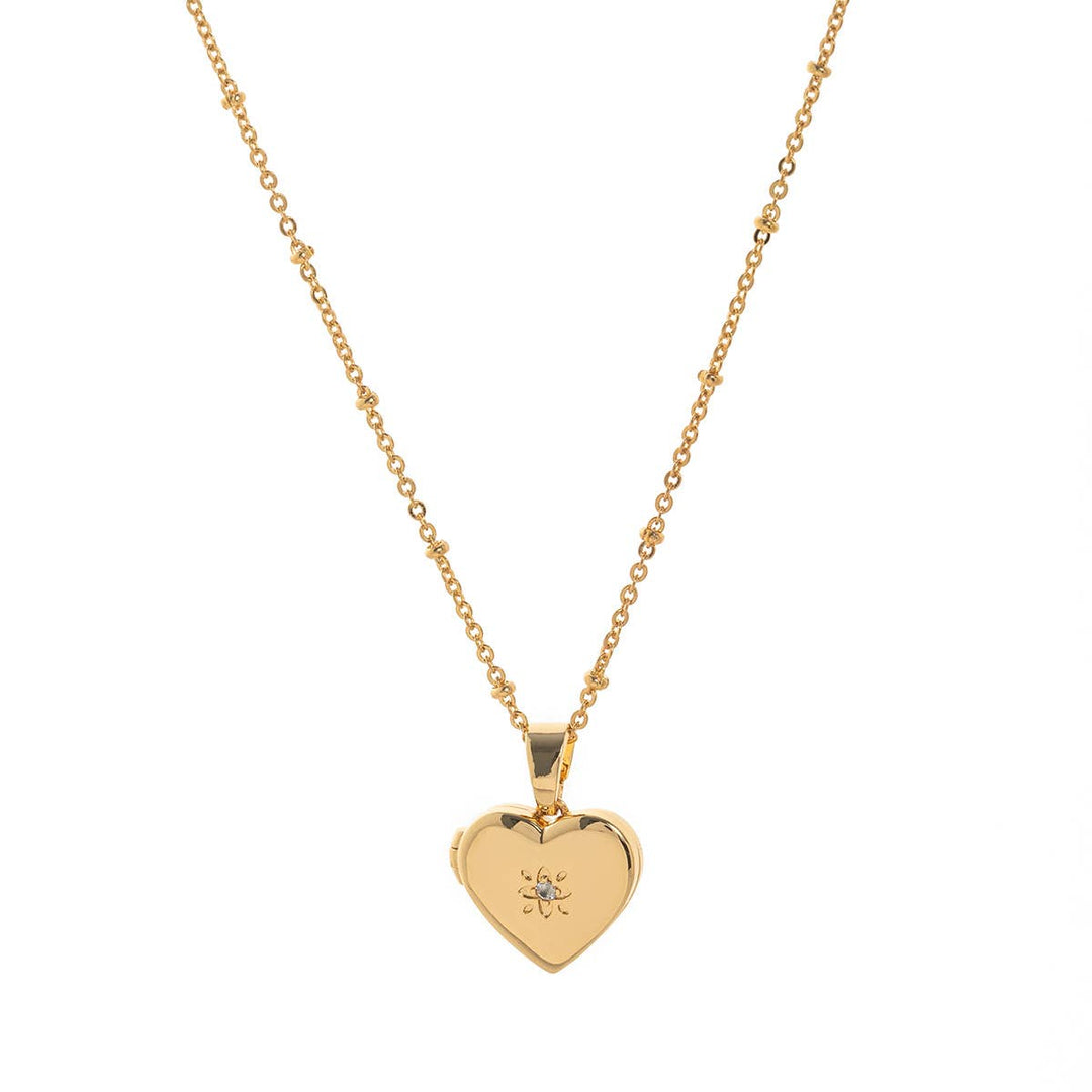 Heart Locket Photo Necklace Gold ACC10