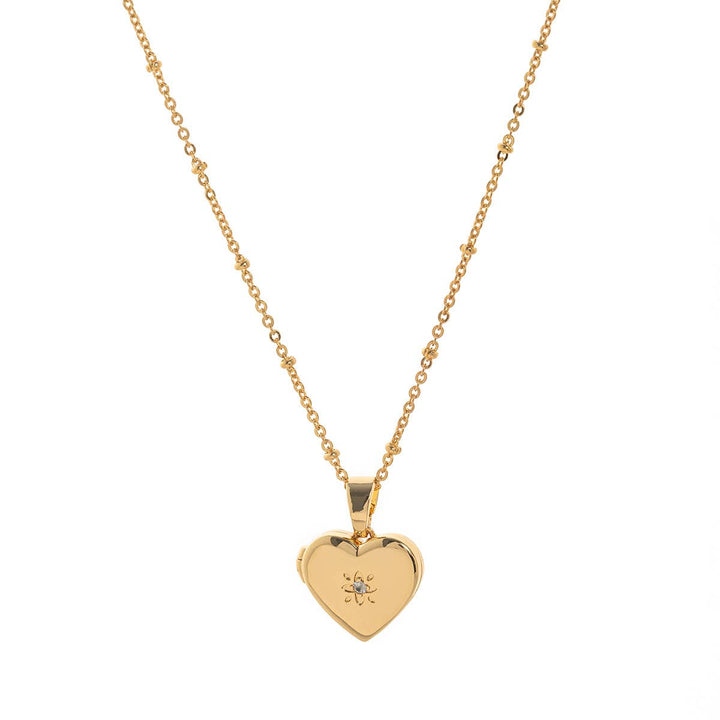 Heart Locket Photo Necklace Gold ACC10