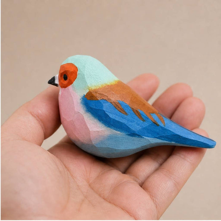 Artisan Hand-Carved Basswood Bird Figurine