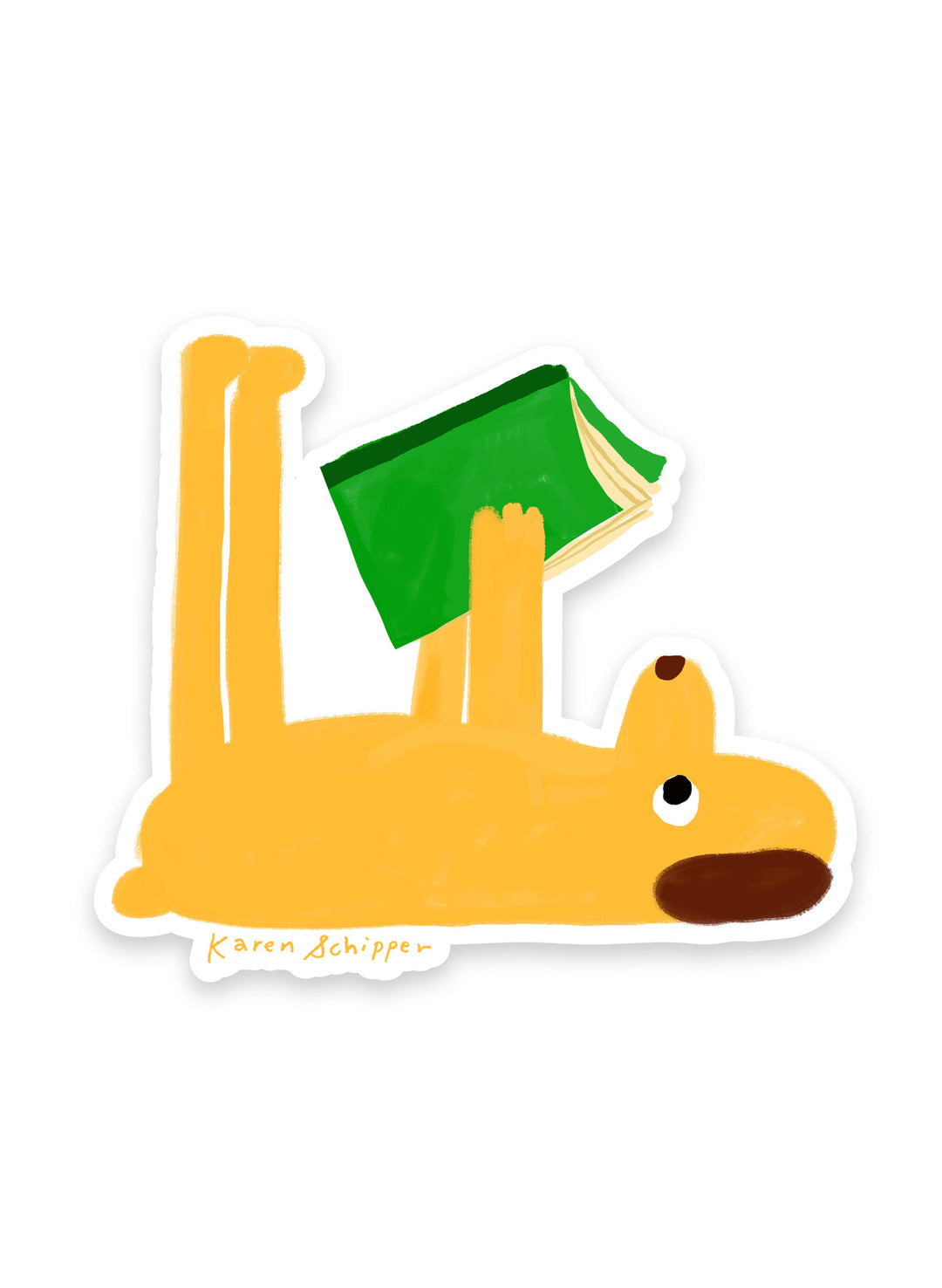 Reading Dog Sticker – Cute Book Vinyl Sticker