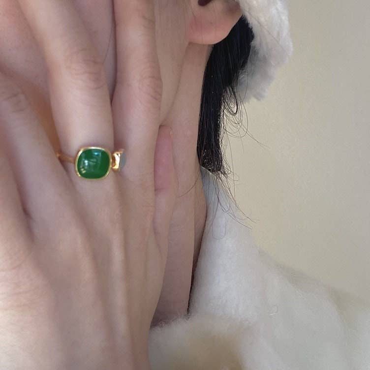Simple Enamel Open Statement Stackable Ring in Solid Copper