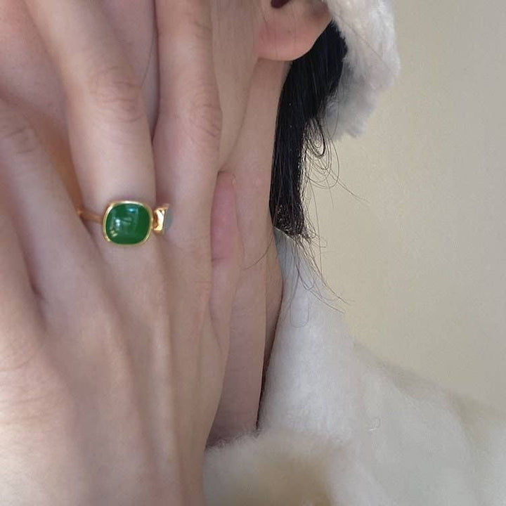Simple Enamel Open Statement Stackable Ring in Solid Copper