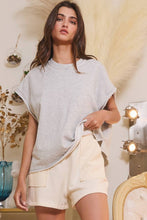 Load image into Gallery viewer, T2335 Cut Edge Detail Oversized French Terry Muscle Top