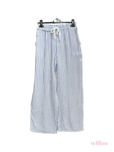 Striped cotton gauze pants