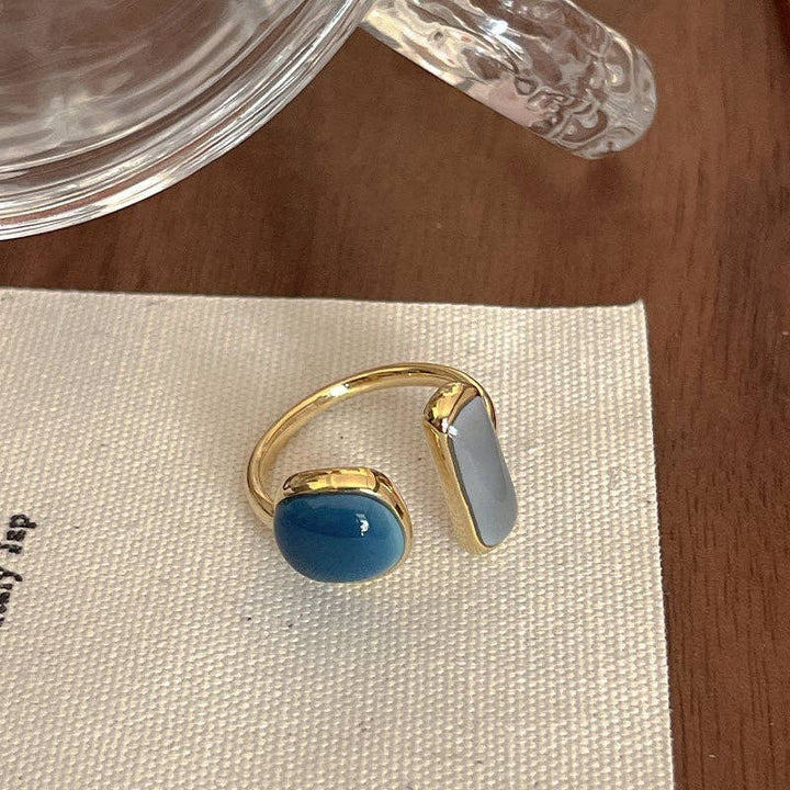 Simple Enamel Open Statement Stackable Ring in Solid Copper